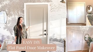 Flat Panel Door Makeover  EASY WITHOUT POWER TOOLS [upl. by Oralle142]