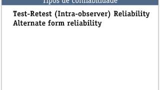 Confiabilidade e validade de surveys [upl. by Htiekal]