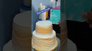 Two tier cake decoration easy beautiful cake🍰🎂 trendingshorts cakedesign viralvideos [upl. by Rinna]