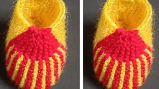 9  Beautiful Woolen Baby shoes  Baby Socks kaise Banayen 1 to 2 Year k liye  Knitting Tak 💯 [upl. by Aeret]