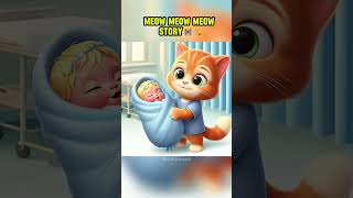 Kitty gets a baby brother shorts shortvideo ai cutecat poorcat meowmeowsong poorcat [upl. by Feirahs]