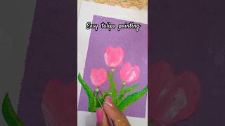 Tulips with baking soda 🤔🌷 painting canvaspainting shorts shortvideo acrylicpainting howto [upl. by Ailaham]