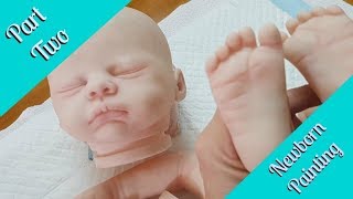 Part 2  Newborn Reborn Baby Painting  Creases Veins and Small Detail [upl. by Arlyn]