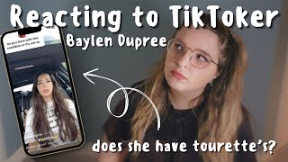 Girl With Real Tourettes Reacts To TikToker Baylen Dupree [upl. by Seldon687]