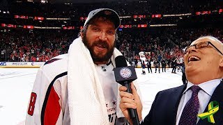 Alex Ovechkin to fans Get some beers amp start celebrating [upl. by Birdella]