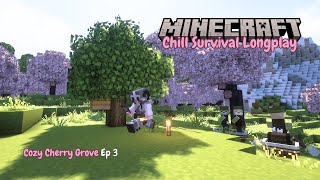 quotInvitingquot villagers to the Cherry Grove  Minecraft 121 Relaxing Longplay No Commentary  Ep 3 [upl. by Lareine]