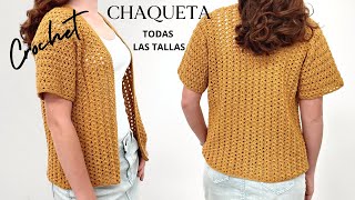 Cómo tejer chaqueta a crochet  TODAS LAS TALLLAS [upl. by Wymore]