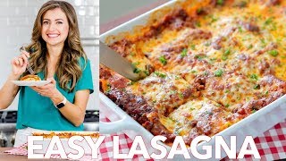 Beef Lasagna Recipe  Easy Dinner   Natashas Kitchen [upl. by Persian555]