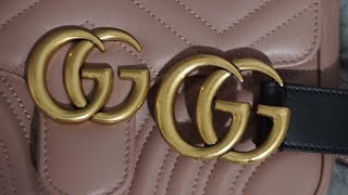 Bag Review Before you buy from Nancy Gucci Marmont Comparison to Authentic belt Rep [upl. by Nandor716]