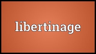 Libertinage Meaning [upl. by Eltotsira]