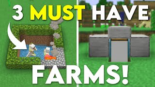 3 EASY Starter Farms For Beginners In Minecraft Bedrock 121 Iron Farm XP Farm Food Farm [upl. by Parette]