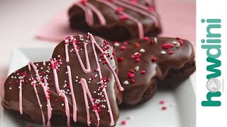 Chocolate brownies How to make heartshaped chocolate brownies [upl. by Tanberg962]