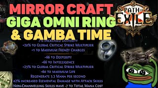 MIRROR Crafting the GIGA Omni Ring  BIG GAMBA 25 Apothecary in Ancestors Path of Exile 322 [upl. by Aynekal]