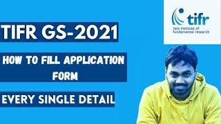 TIFR GS  How to Fill Admission Form  Details [upl. by Bolling]