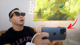 iPhone 14 Pro Max  NReal Air AR Glasses  130” OLED in your pocket [upl. by Aikemot]