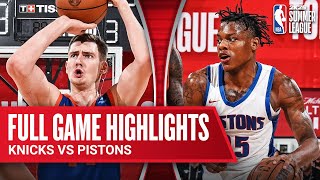 KNICKS vs PISTONS  NBA SUMMER LEAGUE  FULL GAME HIGHLIGHTS [upl. by Ardith734]