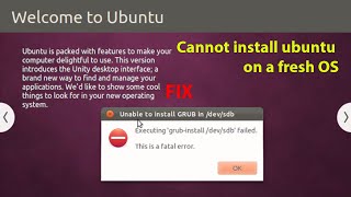 UBUNTU FIX Executing grubinstall devsda failed This is a fatal error [upl. by Ailenroc]