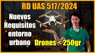 NUEVOS Requisitos para drones de menos de 250gr en entorno urbano  RD UAS 5172024 [upl. by Courtenay]