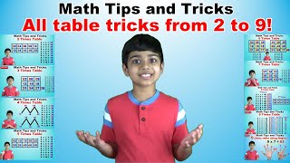 Learn 2 to 9 Times Multiplication Tricks  Easy and fast way to learn  Math Tips and Tricks [upl. by Sonafets]