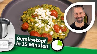 Kichererbsen mit Spinat und Feta Schneller und gesunder Thermomix® Eintopf  Kochrezept [upl. by Neirb]