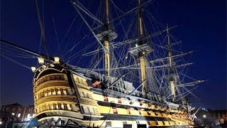 HMS Victory firing rolling broadside [upl. by Anohs]