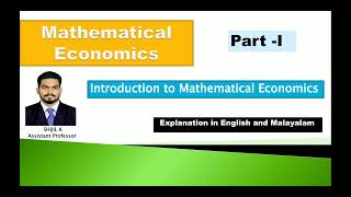 Introduction to Mathematical Economics [upl. by Sophia]