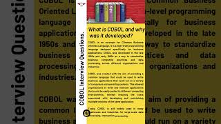 What is COBOL and Why it was developed  COBOL Interview Questions [upl. by Kendrah]