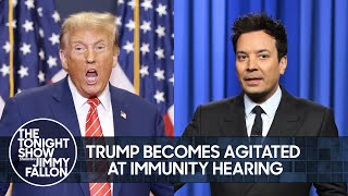 Trump Becomes Agitated at Presidential Immunity Hearing Judges Skeptical of His Claim [upl. by Nohsav49]