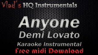 Anyone Demi Lovato  Karaoke Instrumental  Free Midi Download  Lyrics [upl. by Elianora]