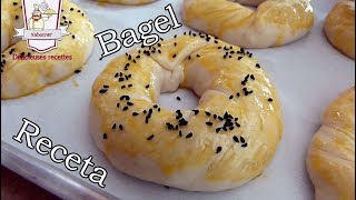 Receta de Bagels  Como hacer Rosquillas [upl. by Gaige644]