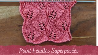 POINT AU TRICOT  Point Feuilles Superposées [upl. by Bronnie]