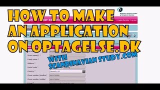 How to make an application on Optagelsedk  Scandinavian study [upl. by Cliffes378]