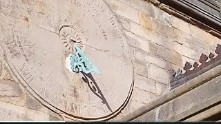 vertical wall Sundial St Laurences Church Chorley over 800 years old UK wild nature outdoor vj22 [upl. by Neerihs]