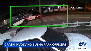 Buena Park police officers crash into each other video shows [upl. by Lambertson571]