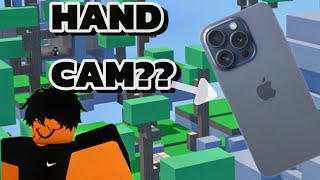 Roblox BedWars Mobile Handcam [upl. by Anaylil279]