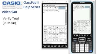 ClassPad Help 940  Verify Tool In Main [upl. by Harwill]