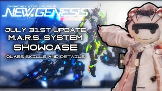 PSO2NGS MARS SYSTEM  Showcase Class Skills And Details [upl. by Laekim]