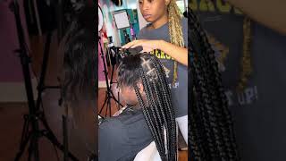 How To Do Large Knotless Box Braids Watch Me Do Hair Must Watch [upl. by Ajiram]