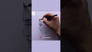 Girl Side View Drawing  short  shortvideo  The Crazy Sketcher [upl. by Assirek559]