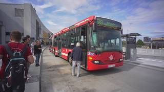 Sweden Stockholm bus 583 ride from Arlanda Airport Terminal 2 to Märsta train station [upl. by Kipp]