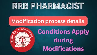 RRB PHARMACIST Modification details I Important points to remember I PHARMAPEDIA [upl. by Tessil227]