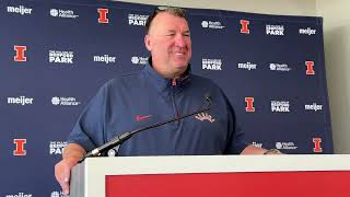 Oregon week Illini coach Bret Bielema press conference [upl. by Huberto19]