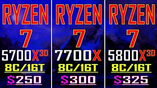 RYZEN 7 5700X3D vs RYZEN 7 7700X vs RYZEN 7 5800X3D  PC GAMES BENCHMARK TEST [upl. by Silrak]