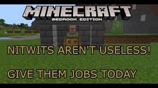 Employing Nitwits  Minecraft Bedrock WORKING 118 [upl. by Aspa178]