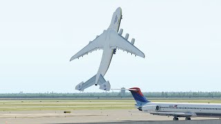 Worlds Biggest Plane Antonov AN225 Incredible Vertical Take Off XP11 [upl. by Neal]