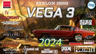 Vega 3 in 40 GAMES  AMD Athlon 3000G  in 2024 [upl. by Anirb]