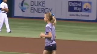 First Pitch Ends in Big Surprise for Soldiers Daughter [upl. by Woodcock]