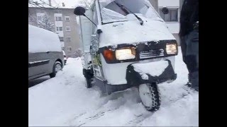 Piaggio Ape 50 in the snow [upl. by Luamaj]