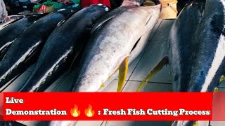 Live Demonstration 🔥🔥  Fresh Fish Cutting Process [upl. by Airahcaz]