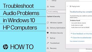 Troubleshoot Audio Problems in Windows 10  HP Computers  HP Support [upl. by Athey362]